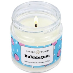 Candle World sojowa świeca zapachowa słoik Bubblegum 120 g Guma balonowa