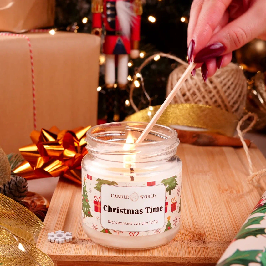Candle World vánoční vonná sójová svíčka sklenice Christmas Time 120 g