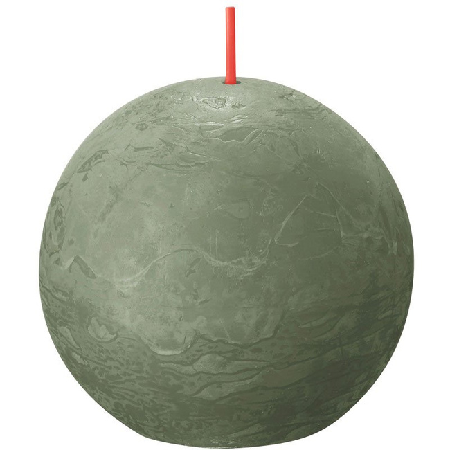 Bolsius Rustic Shine unscented solid ball candle 76 mm - Fresh Olive