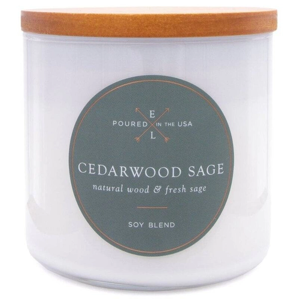 Soja geurkaars met houten lont 368 g Colonial Candle - Cederhout Salie