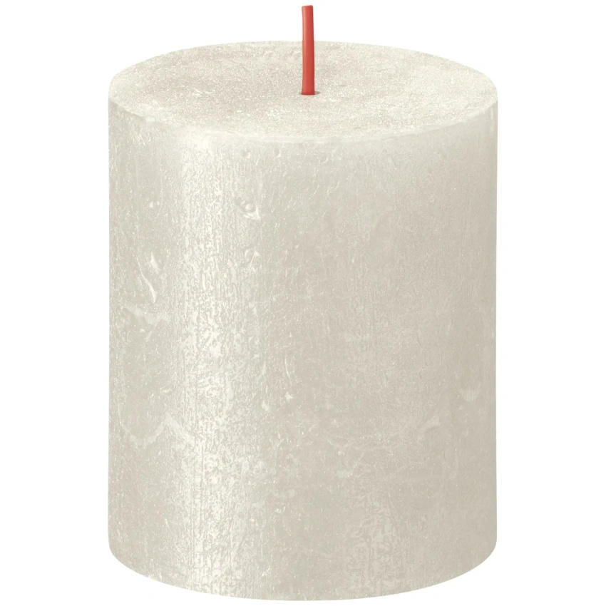 Bolsius Rustic Bougie rustique métallisée non parfumée 8 cm 80/68 mm - Crème Ivoire