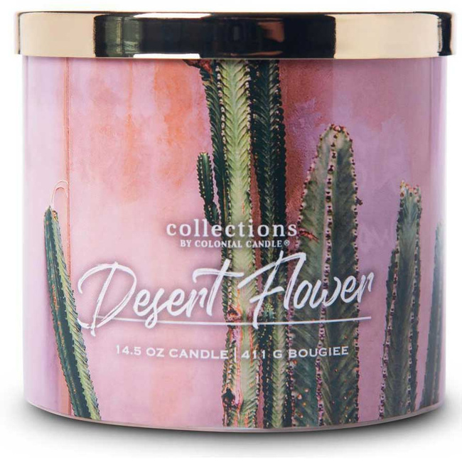 Colonial Candle Desert Collection sojowa świeca zapachowa w szkle 3 knoty 14.5 oz 411 g - Desert Flower