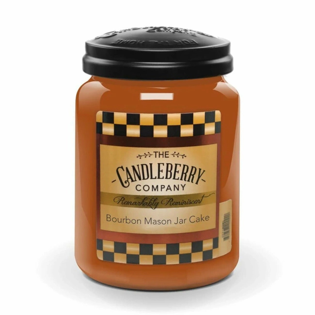 Candleberry große Duftkerze im Glas 570 g – Bourbon Mason Jar Cake