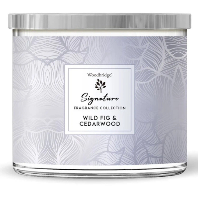 Geurkaars in glas met 3 lonten - Wild Fig Cedarwood Woodbridge