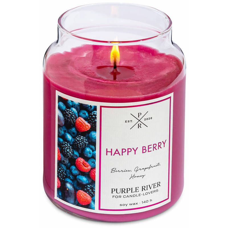 Duftkerze soja Happy Berry Purple River 623 g