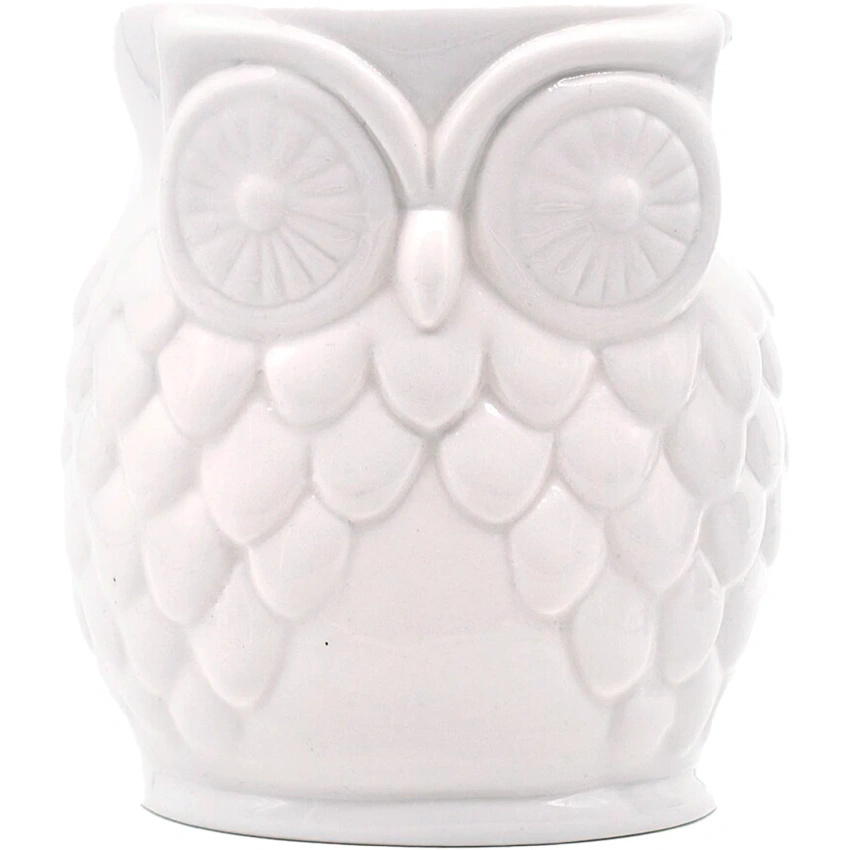 Biały ceramiczny kominek zapachowy na wosk i olejek Sówka Candle Brothers Owl