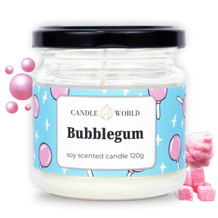 Candle World sojová vonná svíčka sklenice Bubblegum 120 g Žvýkačka