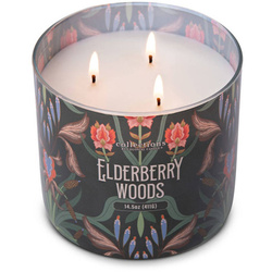 Colonial Candle Deco Collection soy scented candle in glass 3 wicks 14.5 oz 411 g - Elderberry Woods