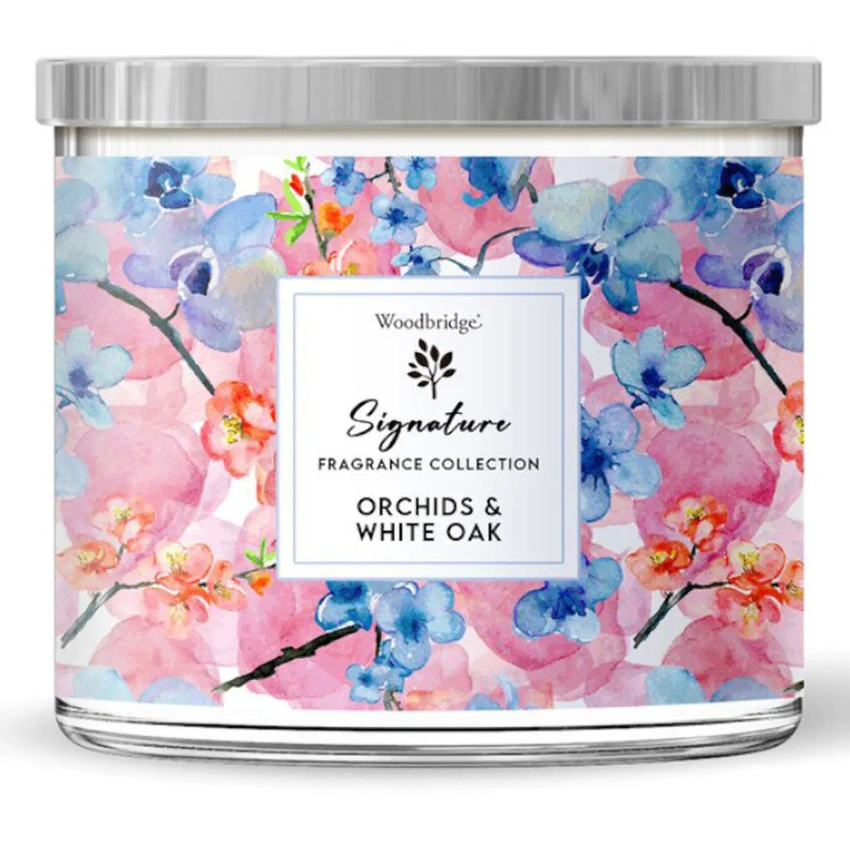 Vela perfumada en vaso 3 mechas - Orchids White Oak Woodbridge
