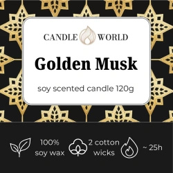 Candle World soja geurkaars pot Golden Musk 120 g Muskus