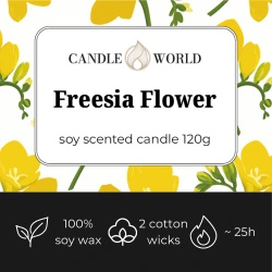 Candle World sójová vonná svíčka ve sklenici Freesia Flower 120 g Freesia