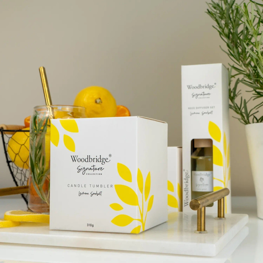 Candela profumata da regalare agli agrumi Lemon Sorbet 310 g Woodbridge