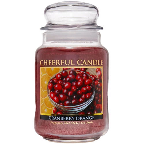 Cheerful Candle große Duftkerze im Glas 2 Dochte 24 oz 680 g - Cranberry Orange
