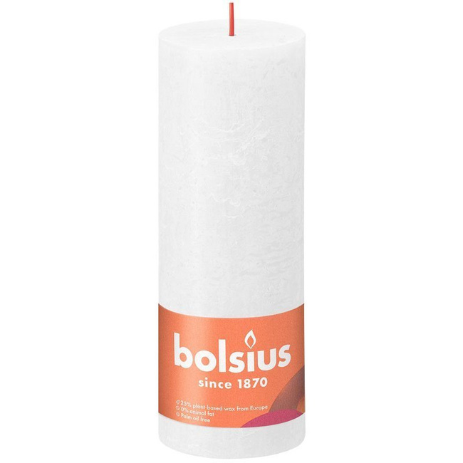 Блочная свеча Bolsius столб Rustic Shine 190/68 мм 19 см - Cloudy White