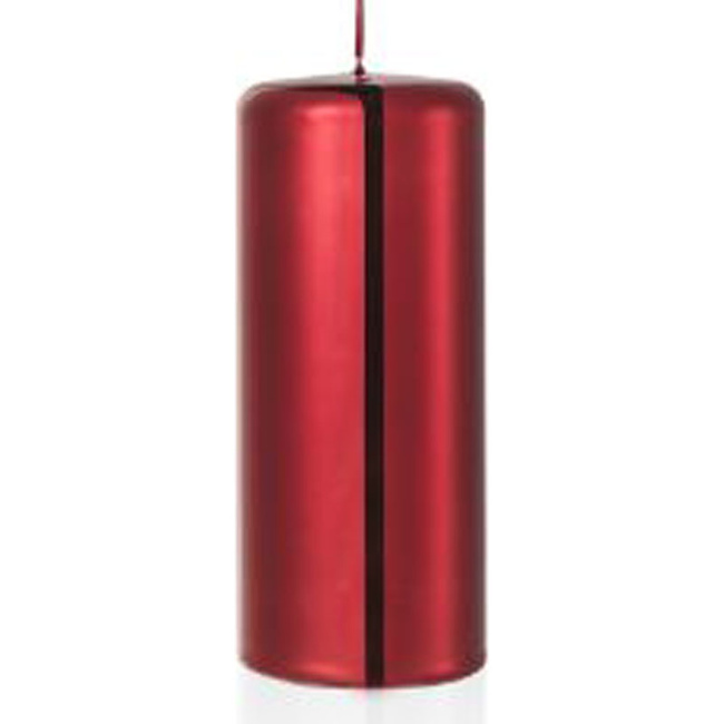 Rood gemetalliseerde sierstompkaars 180/70 mm FEM Kaarsen