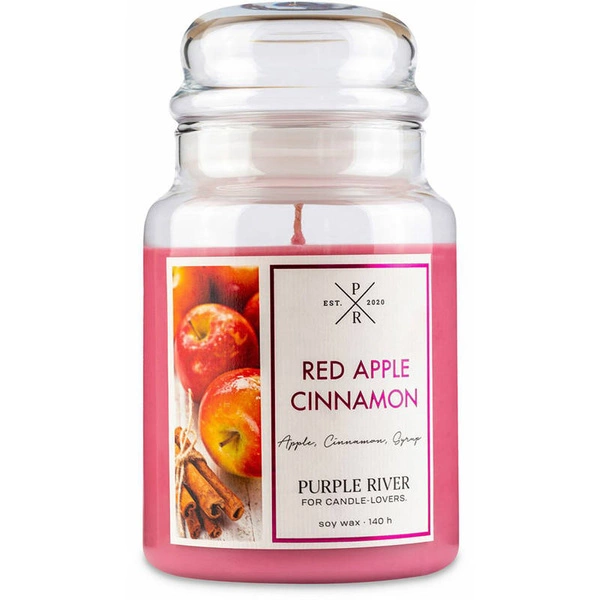 Vela de soja perfumada Red Apple Cinnamon Purple River 623 g