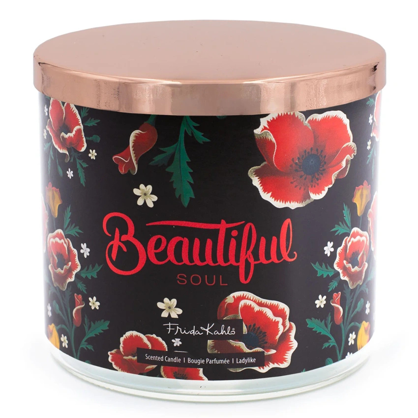 Frida Kahlo vela perfumada en vaso patchouli gardenia Beautiful Soul 400 g