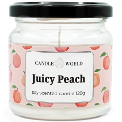 Candle World sojowa świeca zapachowa słoik Juicy Peach 120 g Brzoskwinia