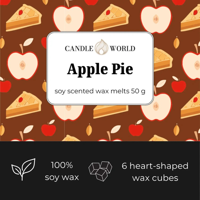 Candle World cera profumata di soia Apple Pie 50 g Torta di mele
