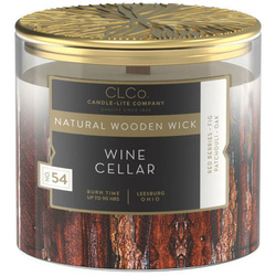 Duża świeca zapachowa w szkle z drewnianym knotem Wine Cellar Candle-lite 396 g