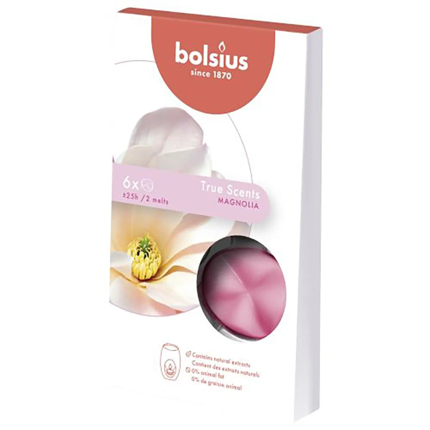 Bolsius geurwas voor open haard True Scents Magnolia 6 stuks