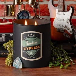 Colonial Candle Manly Indulgence All American bougie parfumée au soja 15 oz 425 g - Juniper Cypress