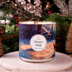 Candle World bougie parfumée au soja 3 mèches Winter Walk 460 g