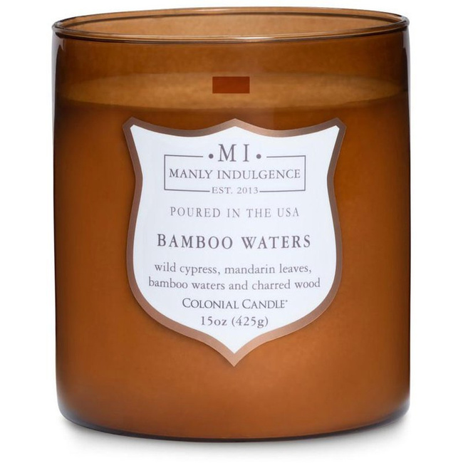 Soja geurkaars voor heren houten lont Colonial Candle - Bamboo Waters