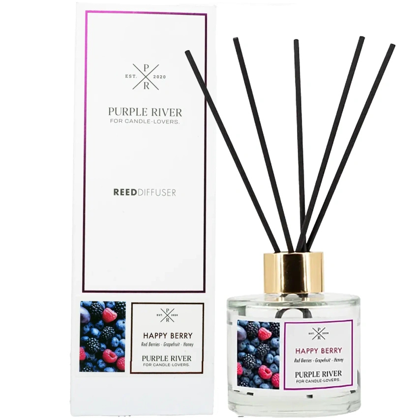 Purple River patyczki zapachowe Happy Berry w szklanym flakonie 100 ml