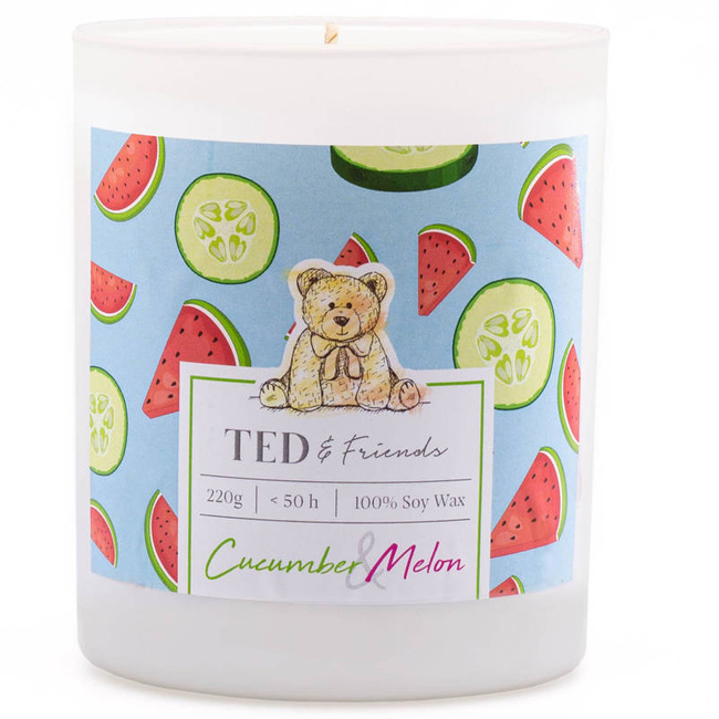 Sojowa świeczka zapachowa w szkle ogórek melon - Cucumber Melon Ted Friends